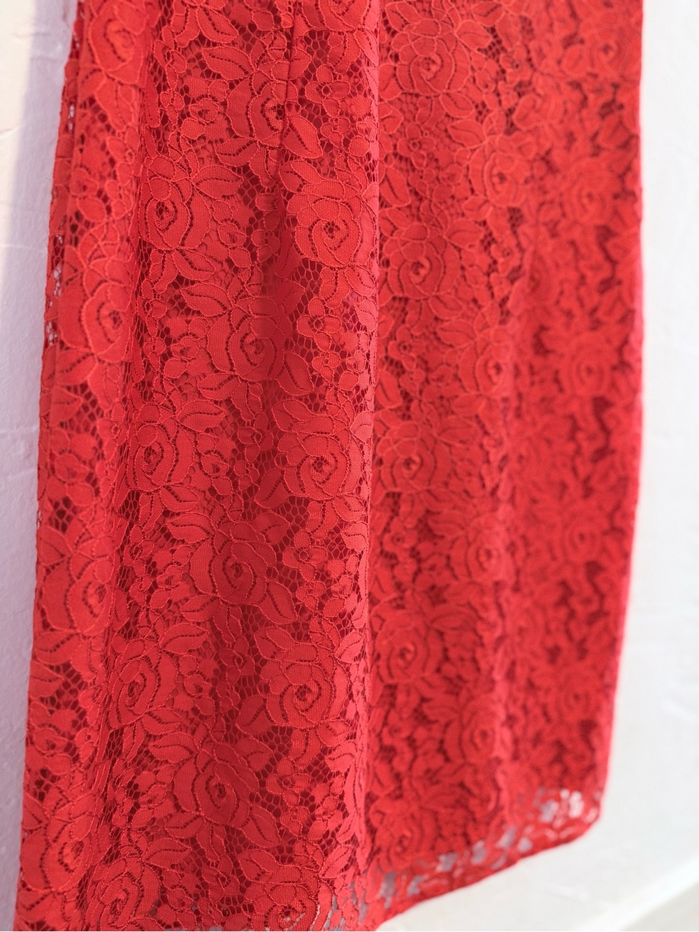Diane Von Furstenberg Red Orange Floral Lace Sleeveless Dress - Picture 4 of 8